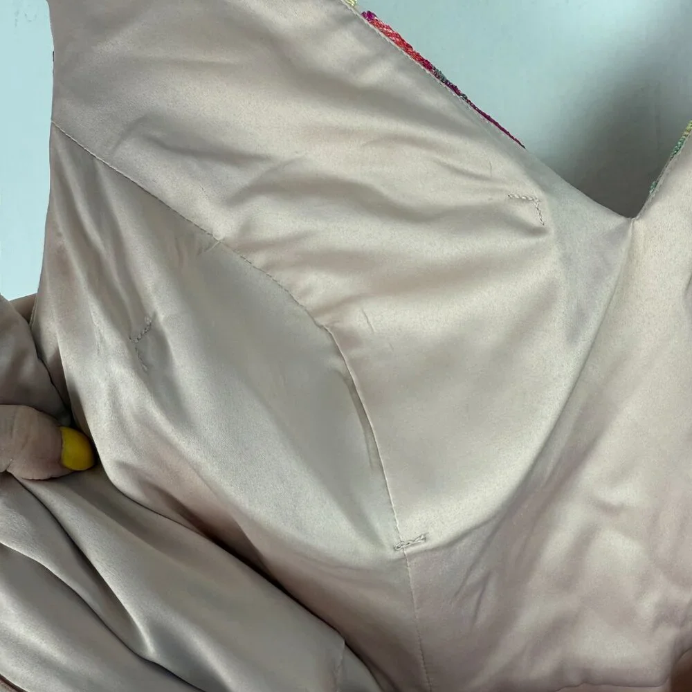 Eliza J Embroidered Sheath Dress Floral V-Neck Sleeveless Pink Size 6 EUC - Picture 15 of 16